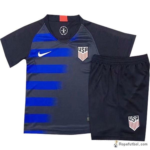 Camiseta Estados Unidos Replica Segunda Ropa Conjunto De Niños 2018 Azul